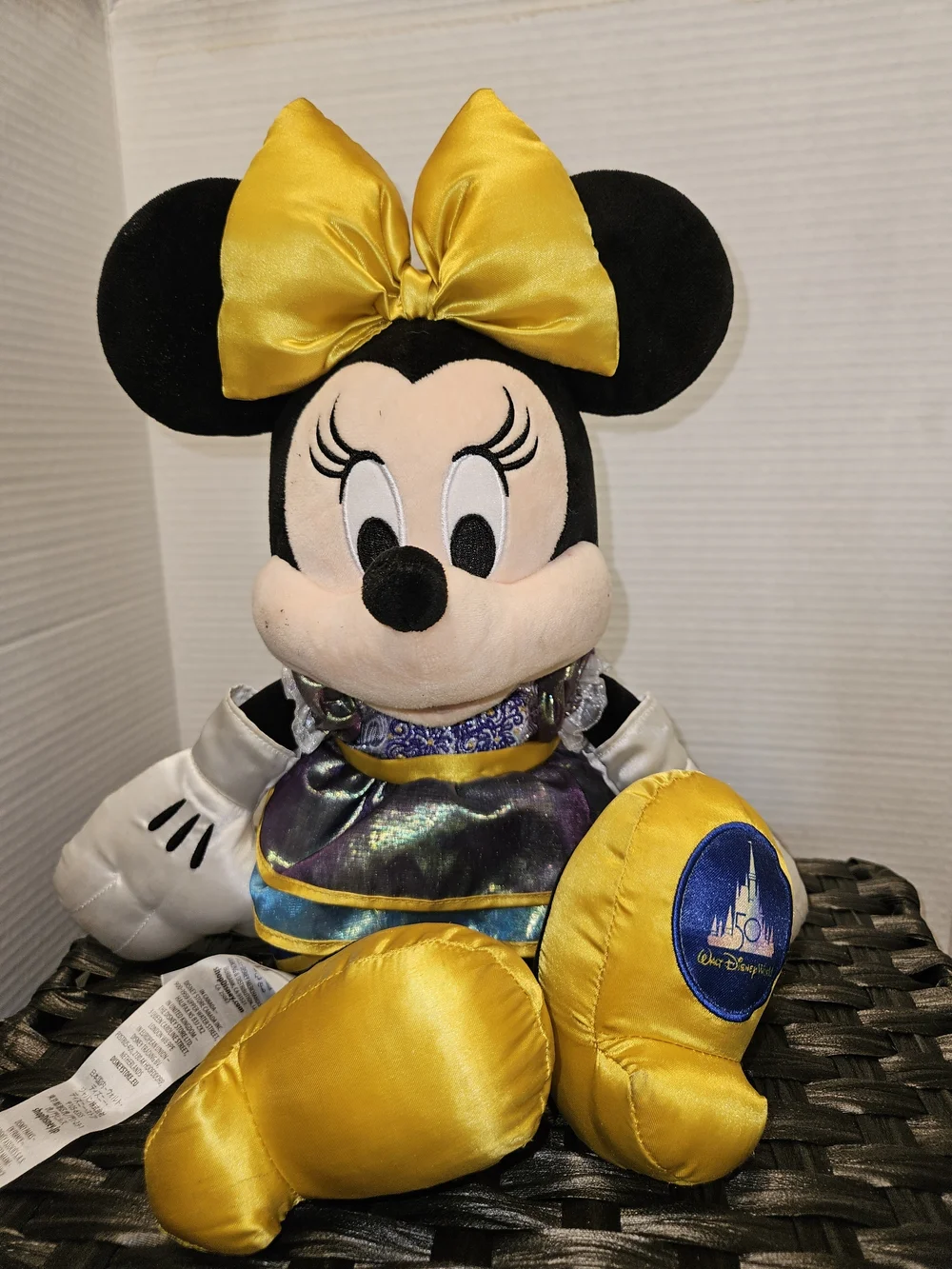 Disney Minnie Mouse Plush Toy with Yellow Bow and Accents